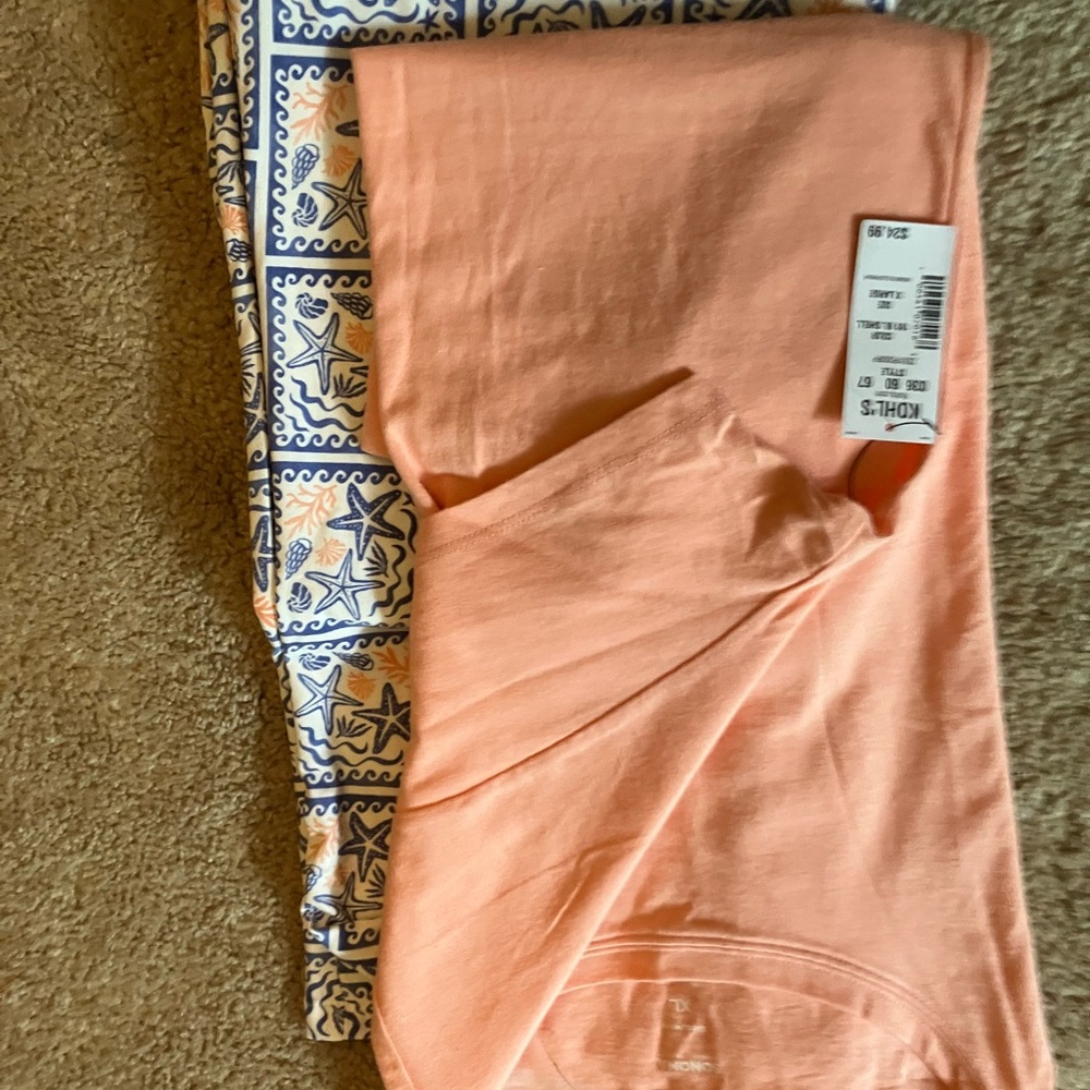 Sonoma Peach and Blue Pajama Set